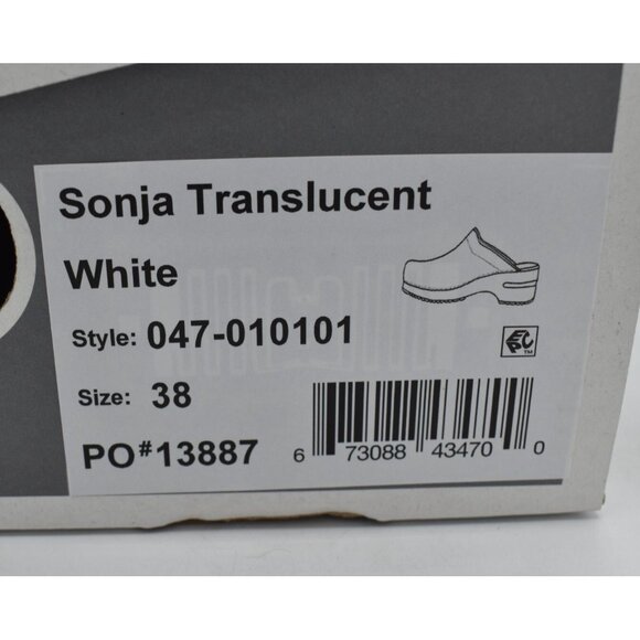 Dansko Womens Size US 7.5-8 EU 38 Sonja Translucent White Slip On Clogs Shoes - Picture 12 of 12